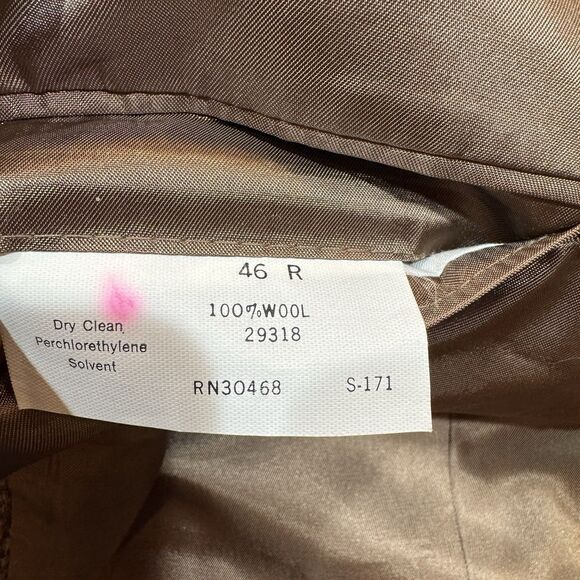 Tweed - Arnie 46R Wool Sport Coat Brown USA Made Single Vent Classic Blazer - Picture 8 of 16